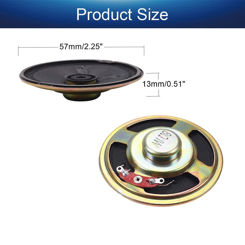 Fielect DIY Speaker 1W 8 Ohm 57mm Diameter Round Shape Replacement Loudspeaker 1pcs - Image 2